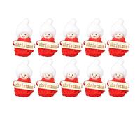 10pcs Mini Christmas Dolls, 10pcs Dollhouse Figures Doll Set avec marionnettes Miniatures en Coton en Bois pour scènes de Bricolage, Accessoires de Photographie