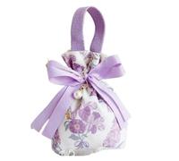 10pcs Mini Floral Canvas Drawstring Bag with Bowknot Pearl Chain Jewelry Pouch Wedding Candy Pour Bonbons