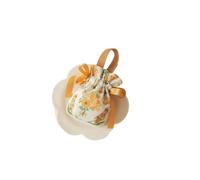 10pcs Mini Floral Drawstring Bag Canvas Bowknot Jewelry Pouch Pearl Chain Wedding Favors Candy Packaging Pour Bonbons