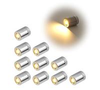 10Pcs Mini Lumières LED Lampe pour Bricolage Artisanal Modèle Jouet | avec AG3 Batterie, Petite Lampe LED 1,5cm x 1cm, pour Décoration Fête Construction Modèles, Lumière Blanc Chaud, Adhésif
