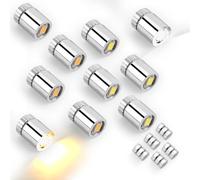 10pcs Mini Lumières LED, Micro Lumière avec Batterie Incluse Petite Spot Électrique pour Loisirs Créatifs Lanterne en Papier Décoration Accessoires de Maison Poupée (Blanc Chaud, Blanc Froid)