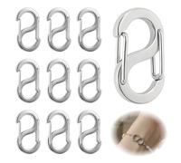 10PCS Mini Mousquetons en Acier Inoxydable, Connecteurs/Fermoirs pour Colliers et Bracelets, Réducteurs de Chaîne, Accessoires pour Sacs et Porte-Clés, Couleur Argenté