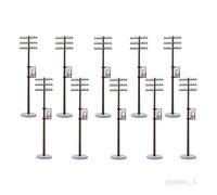 10pcs Mini Poteau De Ligne Électrique Pour Chemin De Fer Micro Paysage 1/100 8cm 8 Cm