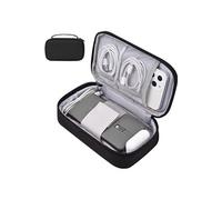 Mini Sacs de Voyage Étui de rangement noir 7.8 x 4.7 x 2.1pouces pour Chargeur Apple, accessoires câbles ,cordons, disque dur externe, banque d'alimentation portable Noir