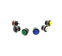 10pcs Momentary Push Button Switch 16mm 6A/125VAC 3A/250VAC Round Switch R13-507 2Pin NWPNLXEA(Each Color 2pcs)