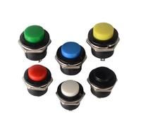 10pcs Momentary Push Button Switch 16mm Momentary 6A/125VAC 3A/250VAC Round Switches R13-507 NWPNLXEA(Weiß)