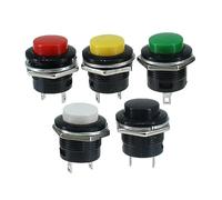 10Pcs Momentary Push Button Switch 16mm Momentary 6A/125VAC 3A/250VAC Round Switches R13-507 NWPNLXEA(Yellow (10Pcs))