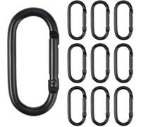 10PCS Mousqueton, 2cm5cm Petit Mousqueton Noir, Mini Mousquetons Aluminium Porte Clé d'escalade à Ressort Clips, Mousquetons p