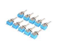 10Pcs MTS-101 2 Pin SPST Switch ON-OFF 2 Position AC125V/6A 250V/3A 6mm Blue Toggle Switches NWPNLXEA