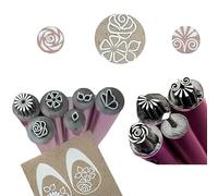 10pcs Nail Stamping Kit Outils de Design Double Fin avec Pointes Florales Outils en Alliage de Métal pour Nail Art Décoration