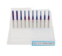 10Pcs Nano Blue Coat End Mill CNC Router Bits, 1/8in Shank Tungsten Steel Spiral Router Bits Set pour PCB en fibre de carbone bois dur, coupe à grande vitesse avec élimination (1,5-3,175 mm)
