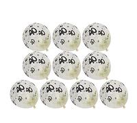 10pcs numéro 40 ballons en latex transparents avec des confettis en or pour les décorations de fête d'anniversaire du 40e anniversaire (Silbere Konfetti -Bälle)