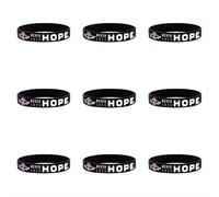 10PCS Octobre Rose Bracelet en Ruban Silicone Bracelet de Sensibilisation au Cancer du Sein Bracelets Lutte contre Cancer du Sein Espoir Croire Force Courage Supplies pour Octobre Rose Accessoires