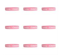 10PCS Octobre Rose Bracelet en Ruban Silicone Bracelet de Sensibilisation au Cancer du Sein Bracelets Lutte contre Cancer du Sein Espoir Croire Force Courage Supplies pour Octobre Rose Accessoires