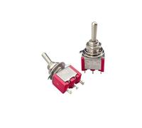 10Pcs ON-OFF-ON blue Red 3Pin 3 Position Latching MTS-103 AC 125V/6A 250V/3A Power Button Switch Car NWPNLXEA(Rot)