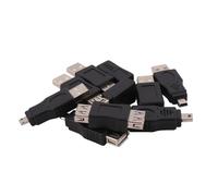 10PCS OTG 5 broches F/M mini changeur adaptateur convertisseur USB mâle vers femelle - USB