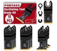 10pcs Outil Multifonction Lame de Scie Oscillante Titane pour Bois, Métal