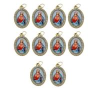 10Pcs Oval Shaped Figure Metal Rhinestones Pendant Charm for Chokers Necklaces Keychains Jewelry Making Religious Pendant Charm