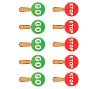 10PCS/Pack Reversible Handheld Stop and Go Sign Crossing Guard Stop for Parking Road Management Classroom Teaching Aid