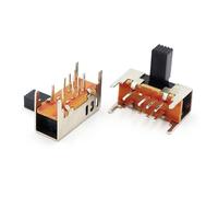 10PCS Panel PCB 8 Pin 3 Position 2P3T Slide Switch Side Straight Foot Switch Handle Toggle Power Switch handle height 10MM