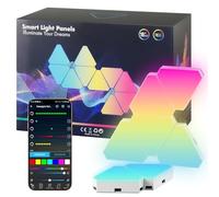 10pcs Panneaux LED Gaming, Lampe Murale LED Intelligente WiFi RGB avec Synchronisation Musicale IC, Éclairage Mural en Forme de Triangle, Commande via Application Compatible avec Alexa et Google, Déco