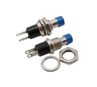 10Pcs PBS-110 Momentary Push Button Switch Normally Open ON-OFF Press The Reset 2Pin Round Push Button Switch 250V 1A NWPNLXEA(10Pcs Blue)
