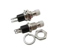 10Pcs PBS-110 Momentary Push Button Switch Normally Open ON-OFF Press The Reset 2Pin Round Push Button Switch 250V 1A NWPNLXEA(10Pcs White)