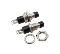 10Pcs PBS-110 Momentary Push Button Switch Normally Open ON-OFF Press The Reset 2Pin Round Push Button Switch 250V 1A NWPNLXEA(10Pcs Black)