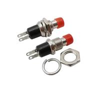 10Pcs PBS-110 Momentary Push Button Switch Normally Open ON-OFF Press The Reset 2Pin Round Push Button Switch 250V 1A NWPNLXEA(10Pcs Red)