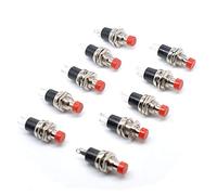 10pcs PBS-110 PBS-105B Mini Micro Bouton-poussoir Verrouillage Momentané Interrupteur ON/OFF Rouge (Normalement Fermé)