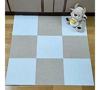 10pcs Peel and Stick Square Carpet,30x30cm Dalles De Moquette Auto-AdhéSives AntidéRapantes,Tapis pour ProtéGer Le Sol,Multi-Usages,Facile à Installer Et à Nettoyer,Lavable(Color:Blanc+Camel)