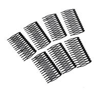 10pcs Peigne Pince à Cheveux Métal 14 Dents 7.5x4cm Noir