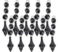 10pcs pendentifs en cristal matériel acrylique effilé peaux irrégulières d'ornement de perles DIY LAMPE Decoration Black