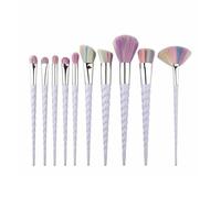 10pcs Pinceaux de Maquillage Licorne Brosse à Maquillage Spirale Cosmétique Makeup Brush Cheveux Colorés(multicolore)