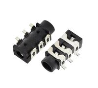 10PCS PJ-313D PJ313 SMD 6Pin SMT 3.5MM Female Audio Connector Stereo Black and Green Headphone Jack NWPNLXEA