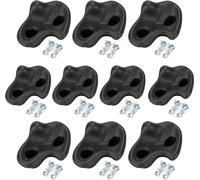10pcs plastique structuré Pierres à grimper Pierres murales Enfants Divers Kit Bolt Noir