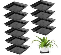 10pcs Plateau pour Pots de Plantes en Résine Carrés Sous-pots pour Plantes Succulentes d'Intérieur et d'Extérieur Récupérateur