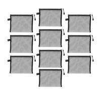 10PCS Pochette à Fermeture Éclair en Maille, Pochettes de Rangement en Maille en Nylon Pochette à Documents à Fermeture Éclair de Taille A5 Sacs Organisateur de Documents pour Le (Noire)