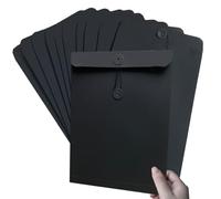 10Pcs Pochettes de Fichier A4 en Papier Kraft Chemise de Dossier Épais avec Boucle Pochette Document en Papier Sac Enveloppe de Fichiers Rangement Contrat Presentation Rapports pour Bureau Scolaire