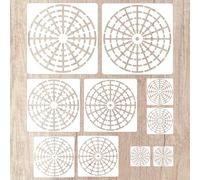 10pcs Pochoirs à Pointiller Mandala, 5 Tailles Réutilisables Modèle de Segment de Mandala pour Outils de Peinture à Pois Ensemble pour Papier Mur Bois Toile d'Art de Peinture à Faire