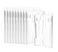 10PCS Porte badge rigide transparent, vertical porte carte plastique transparent, 5,8 x9,5 cm badge plastique pour le Bureau de L'école cartes d’identité, badges et accès