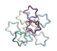 10pcs Porte-cl¨¦s ¨¦toile, Anneaux Porte-cl¨¦s en M¨¦tal, Porte-cl¨¦s color¨¦ en Forme de Pentacle Suspendu Boucle Anneaux Fendus pour Bricolage Bijoux Sac ¨¤ Main Porte-cl¨¦s Fournitures