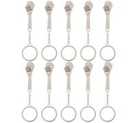 10Pcs Porte-clés clé en bronze pendentif clé à molette pour outils de réparation ornements
