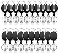 10pcs Porte-Clés Rétractables, Porte-Badge Mousqueton Robuste, Bobine De Badge D'identification Avec Cordon Rétractable