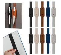 10PCS Porte-stylo à élastique pour ordinateur portable Porte-stylo en cuir PU coloré pour journal Porte-stylo détachable Pochette pour stylo 1 stylo pour carnet de réunion Journal