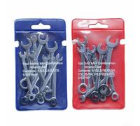 10pcs pour mini Spanner Set Tool Steel Key Ring Wrench 10pcs(Blue Metric)