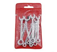 10pcs pour mini Spanner Set Tool Steel Key Ring Wrench 10pcs(Red British)