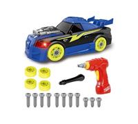 10PCS Prendre A Part Voiture Course Sport pour Enfants 3+ Ans, 26 Pièces avec Simulation Perceuse Electrique, Son Réaliste et LED, Costruire Votre