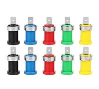 10pcs Prise Banane Jack Couleur Mixte Connecteurs Fiche Banane 4.0mm Connecteur pour montage sur Panneau Prise de Reliure de Sonde