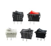 10Pcs Push Button Switch 10x15mm 15x21 2Pin 3pin 3A 250V KCD11 Snap-in On Off Boat Rocker Switch 10MM*15MM Black Red White SPST(3Pin 3 block Black)
